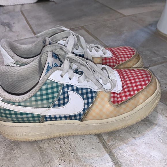 RARE rainbow gingham Air Force ones 1s !!! - Picture 2 of 6
